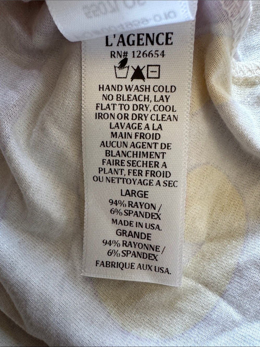 L’AGENCE Ressi Swirl Swirl Crewneck T-shirt size L - Picture 8 of 8